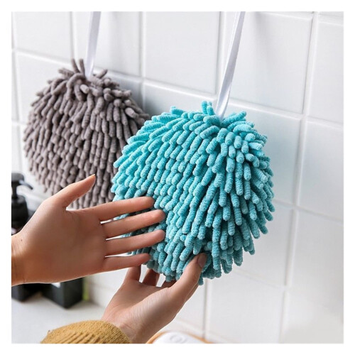 Round Microfiber Hand Towel White 1PC Fast Drying Soft Fluffy Bathroom and Kitchen Use 1