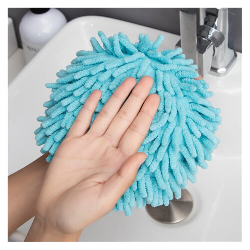 Round Microfiber Hand Towel White 1PC Fast Drying Soft Fluffy Bathroom and Kitchen Use 2