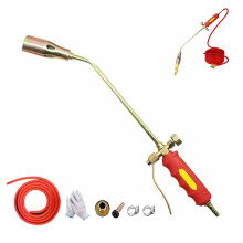 Heavy Duty Propane Weed Torch Burner Kit, Output 1.9M Btu with Adjustable Flame Control and Pushbutton Ignition, 30mm Nozzle and 6.6ft Hose