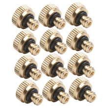 12pcs Leakproof Brass Misting Nozzle Set for Garden Hose System Outdoor Cooling and Irrigation