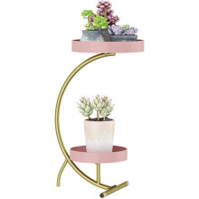 Metal Plant Stand Half Moon Shape, Rust‑Resistant Multi‑Tier Indoor Flowerpot Shelf for Balcony and Living Room