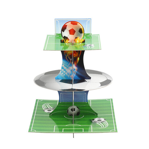 Support à gâteau orienté de présentoir de dessert du football
