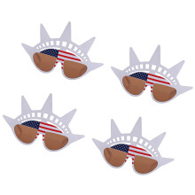 4Pcs Patriotic Themed Party ABS Glasses Festival Eyewear-White