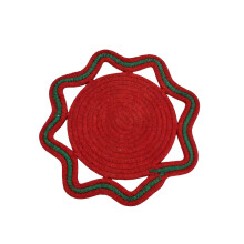Practical Heatproof Table Mat Nonwoven-red and green 18cm