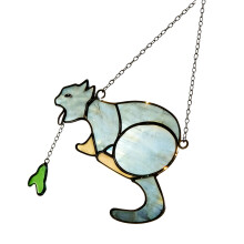 Stained Glass Window Hanging Funny Cats Vomit Suncatchers 2D