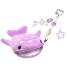 Shark Shaped Plush Pouch For Coin And Small Items-Purple