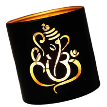 Iron Diwali Candle Holders With Lotuses Design And Elephant-A