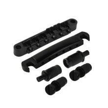 Guitar Bridge and Tailpiece Set for Les Paul, Durable Black Finish, Precise Intonation Adjustment