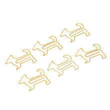 100pcs Dog Shape Paper Clips, Gold Plated Bookmark