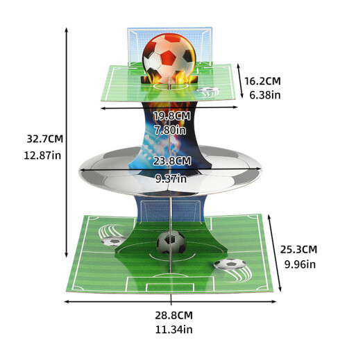 Support à gâteau orienté de présentoir de dessert du football 2