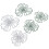 5PCS Iron Flower Wall Art, 2-Layer, White/Green 16