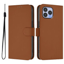 (Brown) For Wiko T60 Cubot P80 Solid Color PU Protective Phone Case Cover