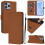 (Brown) For Wiko T60 Cubot P80 Solid Color PU Protective Phone Case Cover 2