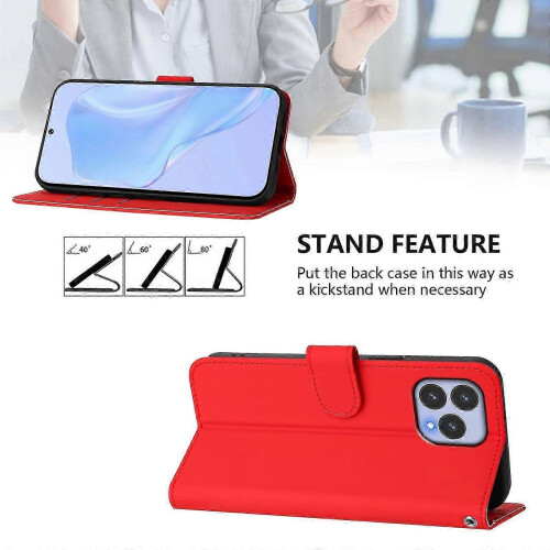 (Red) For Wiko T60 Cubot P80 Solid Color PU Protective Phone Case Cover 2