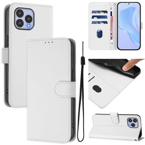 (White) For Wiko T60 Cubot P80 Solid Color PU Protective Phone Case Cover 1