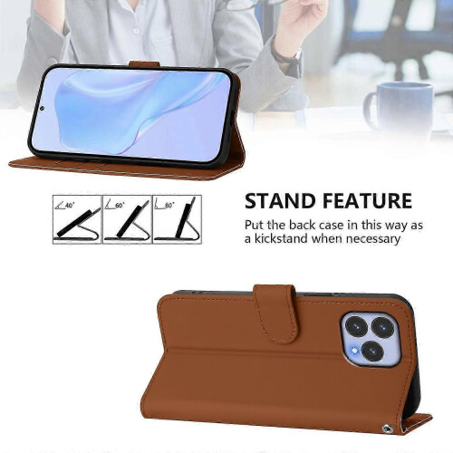 (Brown) For Wiko T60 Cubot P80 Solid Color PU Protective Phone Case Cover 2