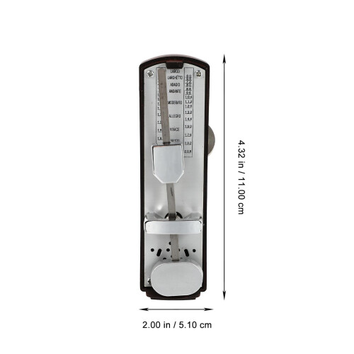Mechanical Metronome for Guitar and Piano, Spring Driven with Visible Scale and Precise Tempo Control 1