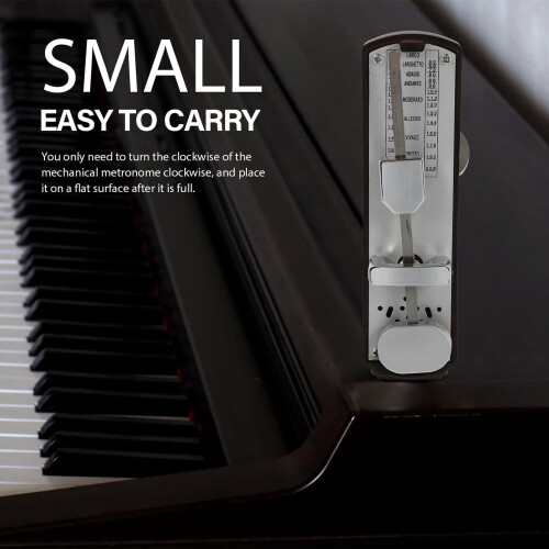 Mechanical Metronome for Guitar and Piano, Spring Driven with Visible Scale and Precise Tempo Control 2