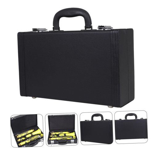 Leather Clarinet Case Hard Shell Shockproof Design with Secure Lock and Padded Interior Protection 2