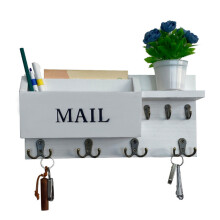 Traditional Wood Key Rack And Mail Wall Organizer With-BH TW024