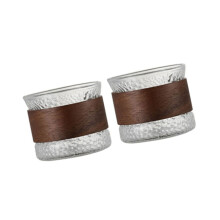 Kaffeetasse aus Glas mit Holzbesatz, geeignet für Partys,-1