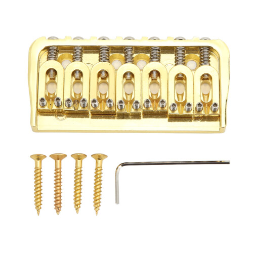 7 String Guitar Bridge Gold Hardtail Fixed Short Nonthrough Design Easy Replacement Fit