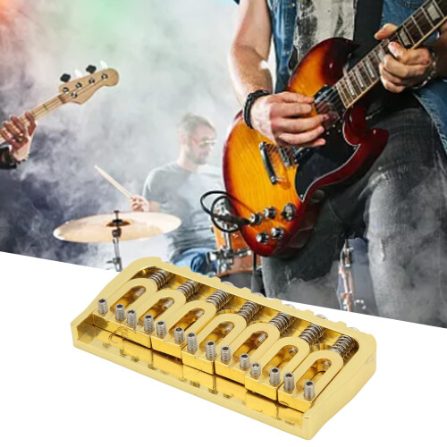 7 String Guitar Bridge Gold Hardtail Fixed Short Nonthrough Design Easy Replacement Fit 1