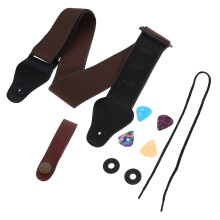 Ergonomic Guitar Strap with Slip Pad and Pick Holders for Electric, Bass and Acoustic Guitars