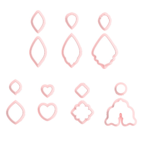 7Pcs Clay Molds Set Geometric Shape Clay Cutter Earrings Making
