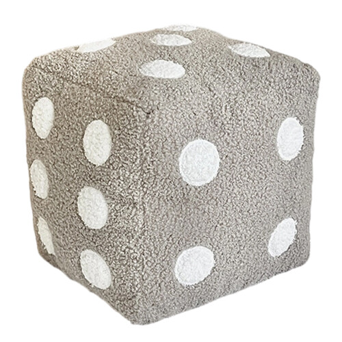 30X30Cm Square Dices Shape Pillow Soft PP Cotton-Light Grey