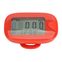 Red Large Digital Display Walking Pedometer 210mAh