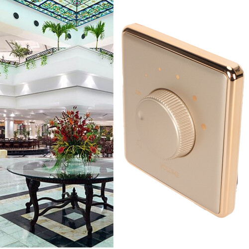 Gold Wall Mount Volume Control Knob 10W 86x86mm 1