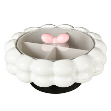 360 Degree Rotating Nut And Snacks Organiser Plastic-white 4