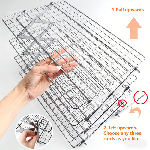 Adjustable Wire Shelf For Picnic Camping And-Silver four layers 2