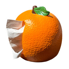 Boîte à mouchoirs en vinyle élégante en forme d'orange, pour la