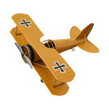 Decorative Handicraft Retro Metal Iron Biplane Aircraft-Yellow