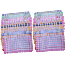 Stylish Plaids Handkerchiefs For Women Cotton Hankies-24 items