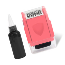 Identity Protective Roller Stamper with Dustproof Lid for-Pink