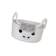 Adorable Highlands Cow Design Fabric Organizers Bin For-White