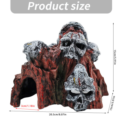 Aquariums Simulation Skull Cave Landscape Decoration Fish Tanks 2
