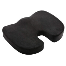 Orthopedic Memory Foam Seat Cushion for Office Chair, UShaped Coccyx Pillow for Sciatica and Back Pain Relief, Washable Cover, NonSlip Base, Black