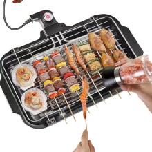 Nonstick Electric Griddle 47x26.5x7 cm, Multifunctional Indoor Countertop for Frying Grilling Stir Frying, Easy Clean Black