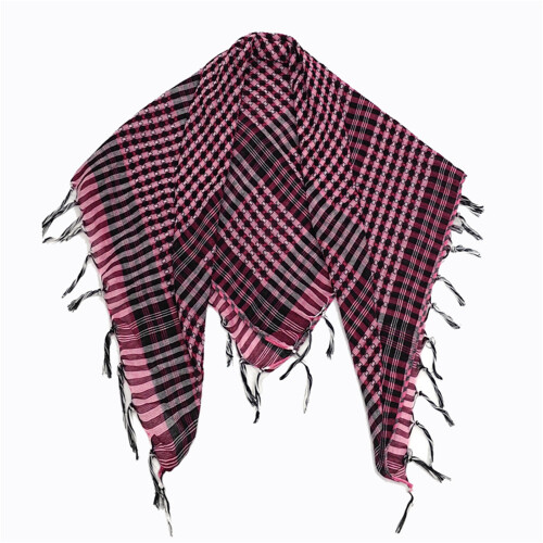Soft Checkered Arafat Scarf Comfortable Unisex Design-Rose Red