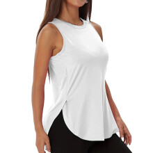 Women's Workout Racerback Loose Fit Sleeveless-White M