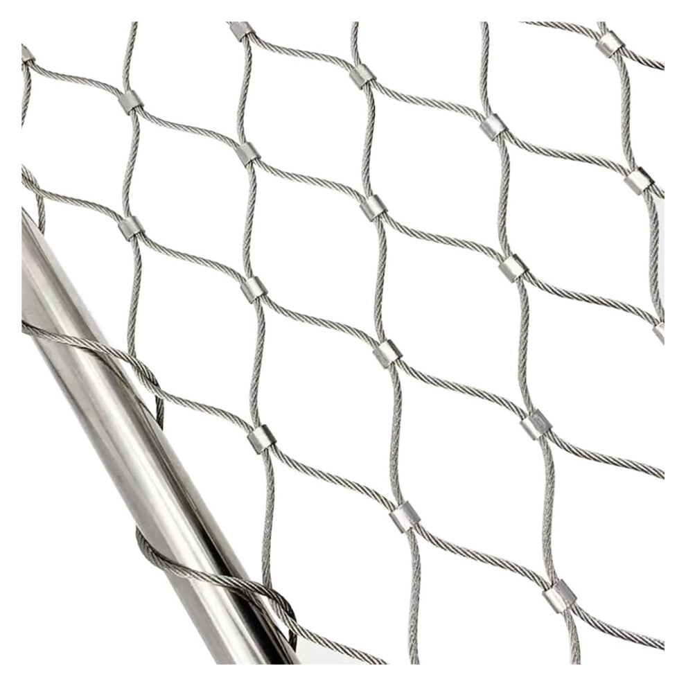 304 Stainless Steel Wire Mesh Balcony Safety Net, Flexible Antifall Braided Cable For Railing Protection (1X15m) 9073542979333