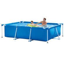 Large Family Swimming Pool with Stable Frame, Easy Setup for Backyard Summer Fun, 24 Person 221x150x43cm