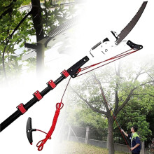 Telescopic Tree Pruner 6M Extendable Long Reach Branch Cutter with Sharp Saw Blade and Aluminum Pole