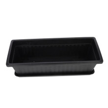 4pcs Plastic Window Box Planter with Drainage Tray, Durable Rectangular Pots for Vegetables, Herbs and Succulents