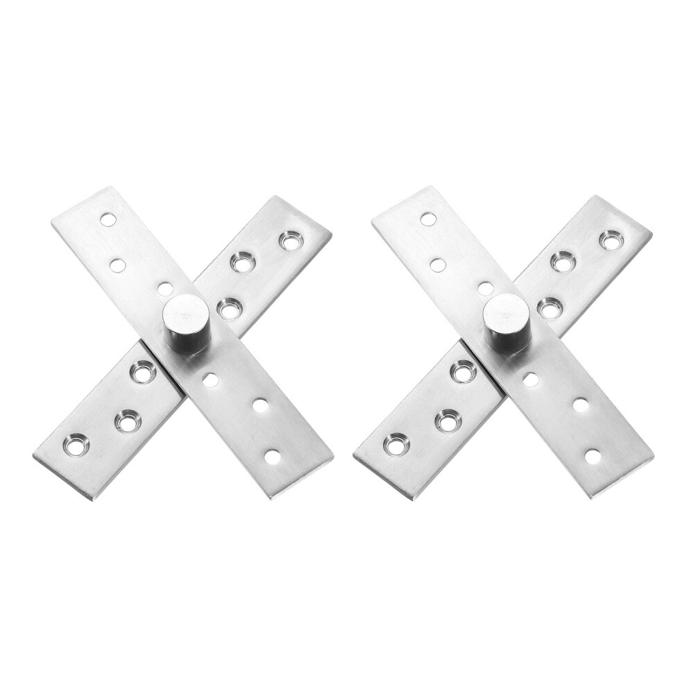 2Pcs 360 Rotating Pivot Hinges 150X29mm Stainless Steel Concealed Hidden Hinges For Cabinet Doors Silver 9771547836780