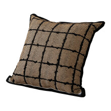 Housse de coussin robuste tissée à la main, motifs-carré